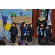 Festejos por el Día de la Bandera con los niños de Jardín